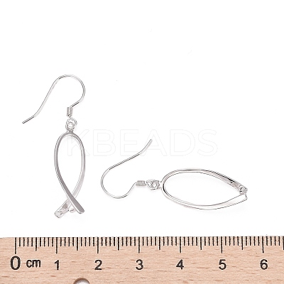 Anti-Tarnish Rhodium Plated 925 Sterling Silver Earring Findings STER-F048-38P-1