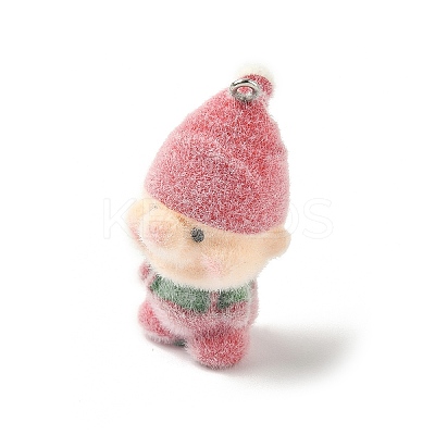 Christmas Flocky Opaque Resin Pendants LS-FIND-A058-01A-1