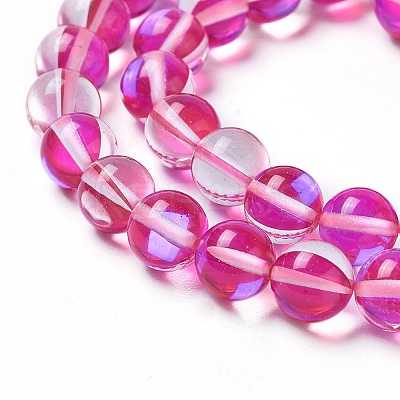 Synthetic Moonstone Beads Strands LS-G-F143-8mm-11-1