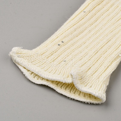 Sequin Acrylic Fiber Yarn Leg Warmers Socks AJEW-WH20064-46B-1