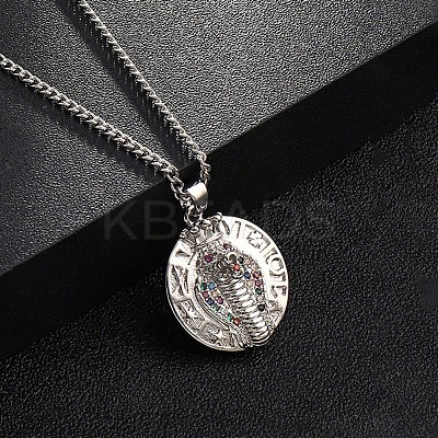 Brass Micro Pave Coloful Cubic Zirconia Pendant Necklaces NJEW-M211-03B-P-1