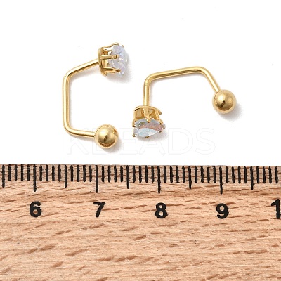 304 Stainless Steel Heart Stud Earrings EJEW-F396-04B-G-1
