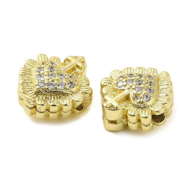 Rack Plating Brass Cubic Zirconia Beads KK-Q784-40G-1