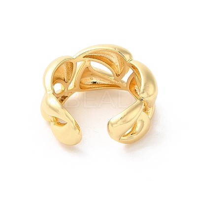 Brass Open Cuff Rings RJEW-P098-08G-1