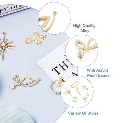 12Pcs 6 Style Alloy Pendants FIND-CW0001-15-1