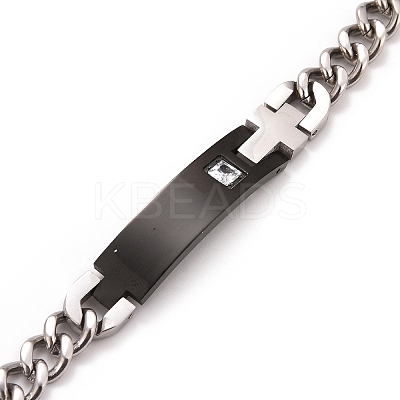 Crystal Rhinestone Rectangle & Cross Link Bracelet STAS-E160-30EBP-01-1