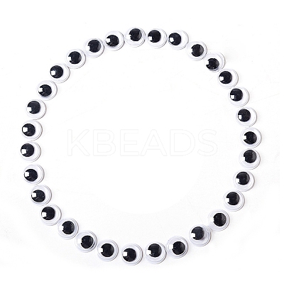 Black & White Plastic Wiggle Googly Eyes Cabochons DOLL-PW0001-077B-1