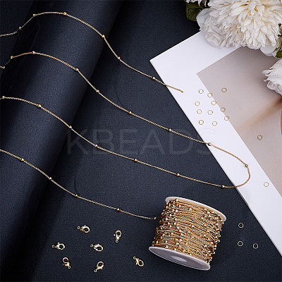 DIY Brass Curb Chain Bracelet Necklace Making Kit DIY-BBC0001-87G-1