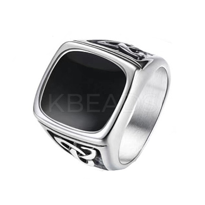 316 Stainless Steel Finger Ring with Enamel for Men LS-PW-WG56139-16-1
