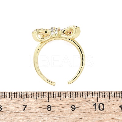Brass Micro Pave Cubic Zirconia Cuff Rings for Women RJEW-A062-01G-1