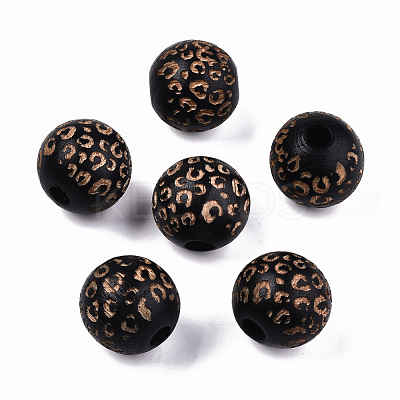 Painted Natural Wood Beads WOOD-T021-53B-M-1