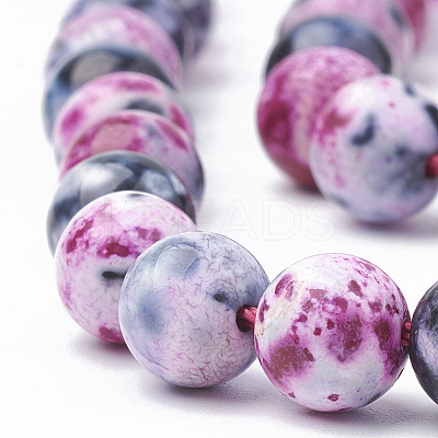 Dyed Natural Fire Crackle Agate Beads Strands G-T098-02B-01-1