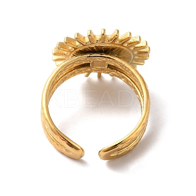 Ion Plating(IP) 304 Stainless Steel Open Cuff Ring Findings RJEW-H136-07G-1