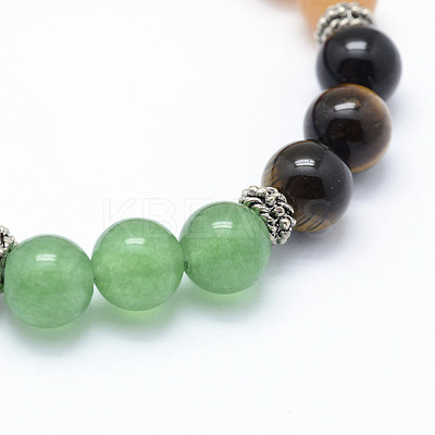 Natural/Synthetic Mixed Stone Beads Stretch Bracelets BJEW-L612-G01-1