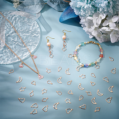 120Pcs 6 Style 304 Stainless Steel Charms STAS-PH0005-38-1