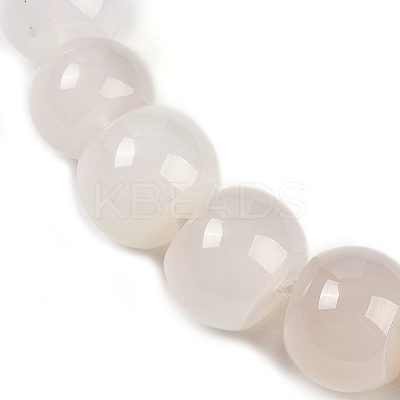 Natural White Agate Rondelle Graduated Beaded Necklaces for Women Men NJEW-K388-02W-1