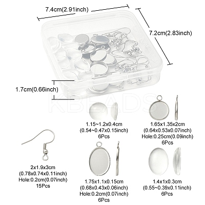 DIY Blank Dome Dangle Earrings Making Kit DIY-YW0002-03-1