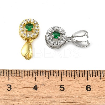 Rack Plating Brass Micro Pave Cubic Zirconia Ice Pick Pinch Bails KK-K340-28A-1