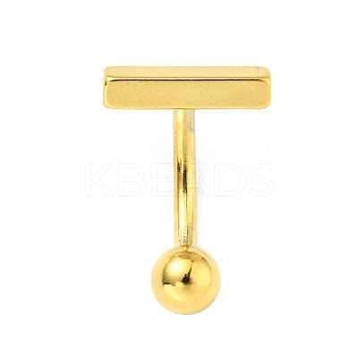 304 Stainless Steel T-Shaped Curved Barbell AJEW-G041-04G-1
