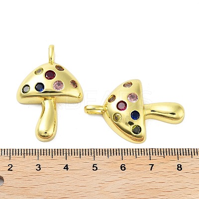 Rack Plating Brass Micro Pave Cubic Zirconia Pendants KK-A205-01G-01-1