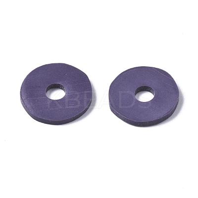 Flat Round Handmade Polymer Clay Beads CLAY-R067-12mm-04-1