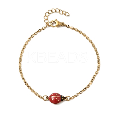 304 Stainless Steel Enamel Link Bracelets BJEW-K226-17A-G-1
