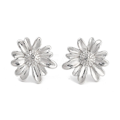 Non-Tarnish Flower 304 Stainless Steel Stud Earrings for Women EJEW-L283-102P-1