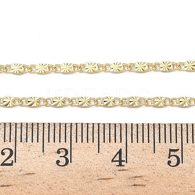 2MM Brass Textured Oval Link Chain Necklaces NJEW-P339-01A-G-1