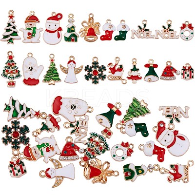20Pcs Christmas Alloy Enamel Pendants JX264A-1
