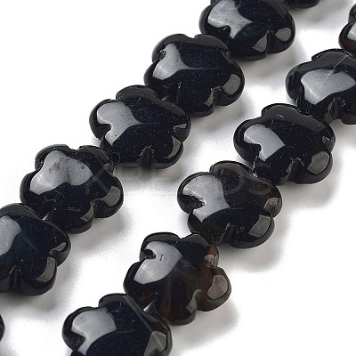 Dyed & Heated Natural Black Agate Beads Strands G-F769-A01-01-1