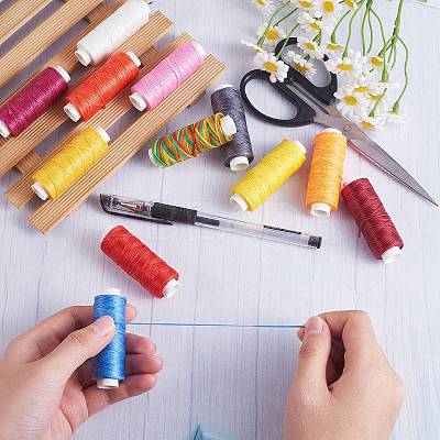 12Rolls 12 Colors Waxed Polyester Cord YC-SZ0001-03A-1