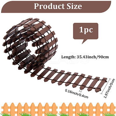 1Pc Wood Fence Ornaments AJEW-SP0003-86-1