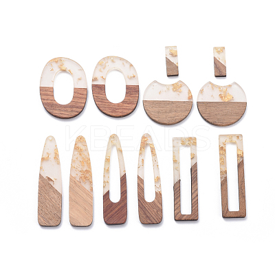 Resin & Walnut Wood Pendants RESI-X0001-28-1