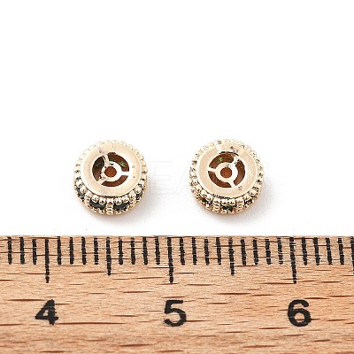Brass Micro Pave Cubic Zirconia Beads KK-R216-10A-KCG01-1
