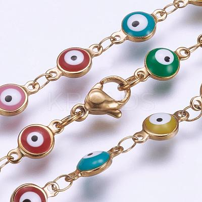 304 Stainless Steel Chain Necklaces STAS-P164-32G-1