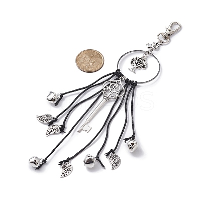 Alloy Leaf & Tree Pendants Decoraiton HJEW-JM01283-02-1