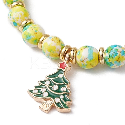 Christmas Alloy Enamel Charm Bracelets BJEW-JB12407-02-1