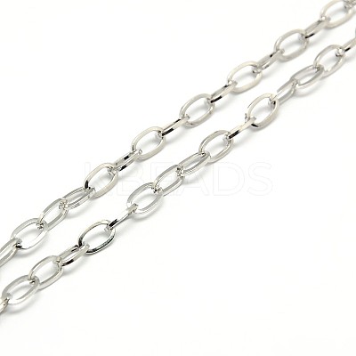 Non-Tarnish 304 Stainless Steel Cable Chain Necklace Making X-STAS-A028-N091P-1