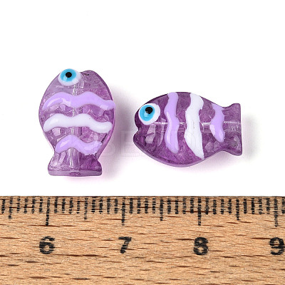 Transparent Glass and Enamel Beads Strands GLAA-T034-01G-1