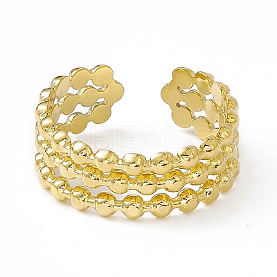 Ion Plating(IP) 304 Stainless Steel Cuff Ring for Women LS-RJEW-C060-18G-1