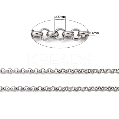 Tarnish Resistant 304 Stainless Steel Rolo Chains STAS-O076-01-1