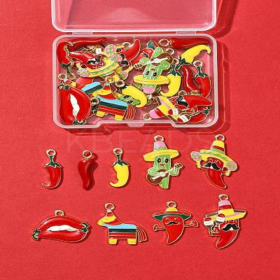 30Pcs 9 Styles Alloy Enamel Pendants FIND-FS0004-26-1
