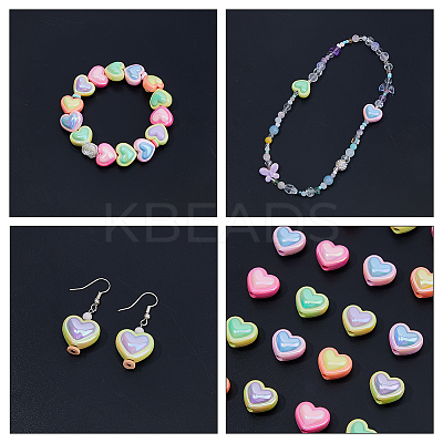 60Pcs 5 Colors Opaque Acrylic Beads OACR-FH0001-058-1