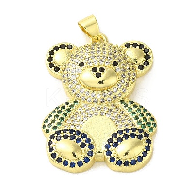 Brass Micro Pave Cubic Zirconia Pendants KK-Z042-30G-01-1