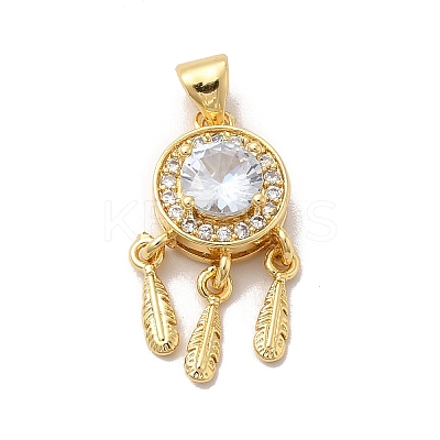 Rack Plating  Brass Micro Pave Cubic Zirconia Pendant ZIRC-C002-01G-1