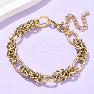 304 Stainless Steel Ovel Link Chain Bracelets for Women BJEW-U038-02G-1