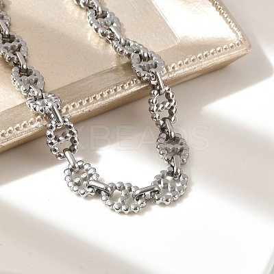 304 Stainless Steel Oval Link Chains Bracelets for Men & Women BJEW-D042-47P-1