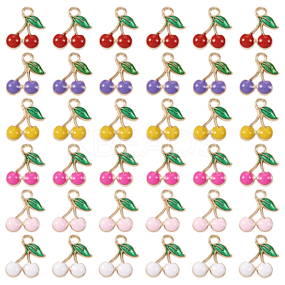 60Pcs 6 Colors Alloy Enamel Charms FIND-TA0002-31-1