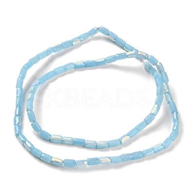 Frosted Imitation Jade Glass Beads Strands GLAA-P058-07A-06-1