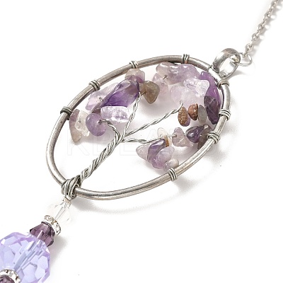 Amethyst Pendant Decoration AJEW-P098-04P-1
